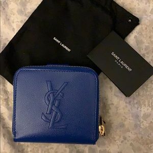 YSL Saint Laurent Blue Wallet - New